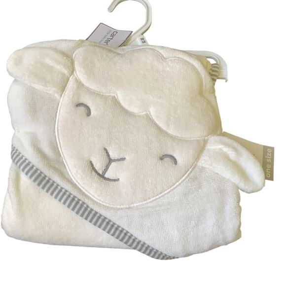 Carter's Baby Basics Cute Lamb Hooded Towel - 30"x30" - NWT - Picture 1 of 4